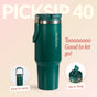 PickSip 40 Insulated Tumbler Bottle With Top Handle Emerald Isle 1200ml