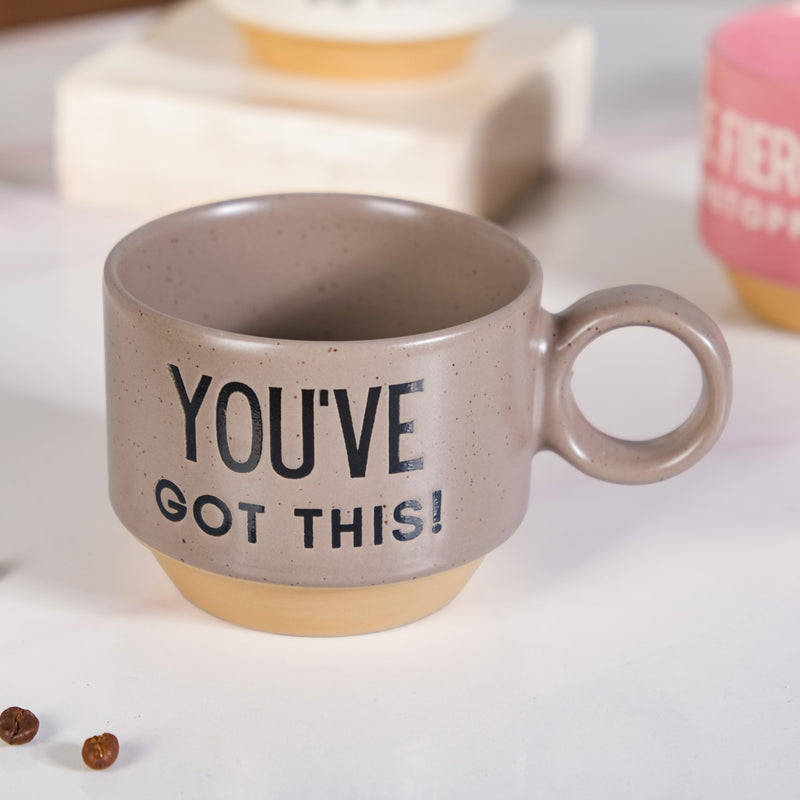 Empowering Quotes Stackable Tea Cup Set Of 4 215ml