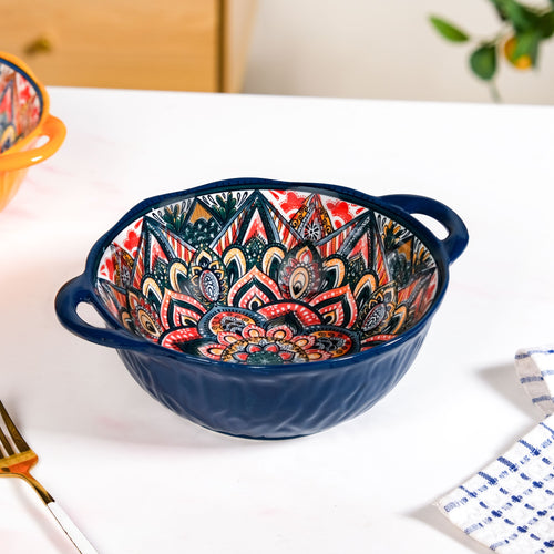 Enchanting Boho Ceramic Serving Bowl Blue 1500ml