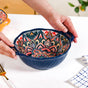 Enchanting Boho Ceramic Serving Bowl Blue 1500ml
