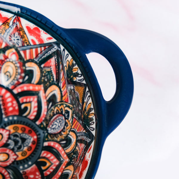 Mandala Melange Ceramic Serving Bowl Blue 1500ml