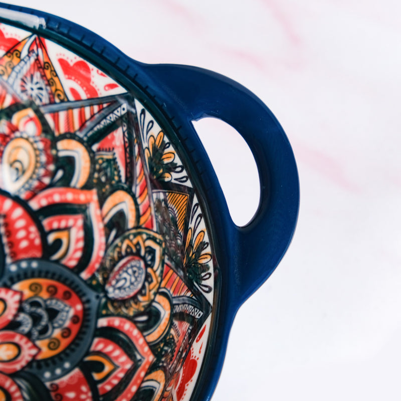 Enchanting Boho Ceramic Serving Bowl Blue 1500ml