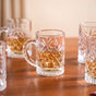 Engraved Glass Coffee Mugs Set Of 6 220ml