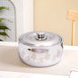 Engraved Floral Stainless Steel Hot Pot Casserole 2000ml