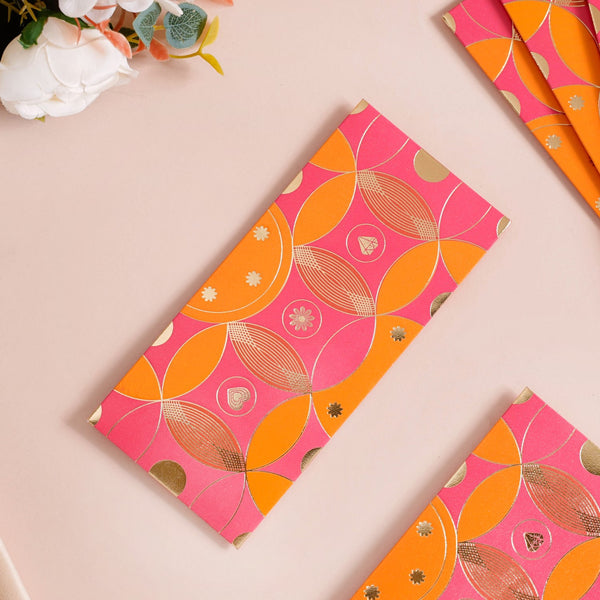 Geometric Luxury Shagun Envelope For Birthdays Set Of 12 Hot Pink