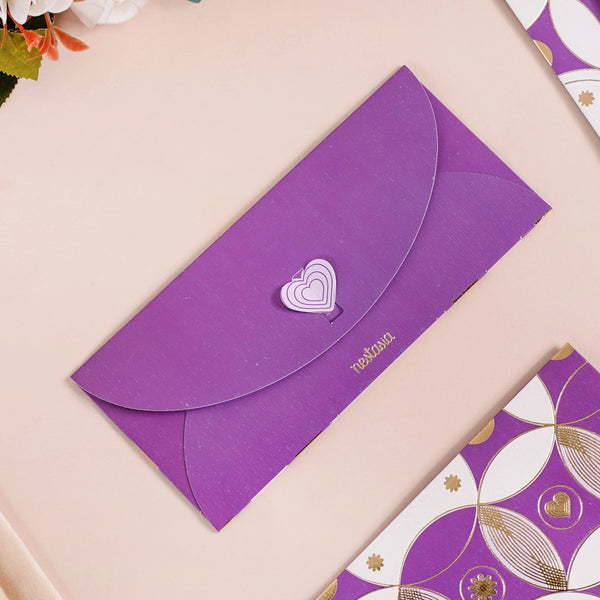 Set Of 12 Luxury Gifting Envelope For Weddings And Birthdays Purple