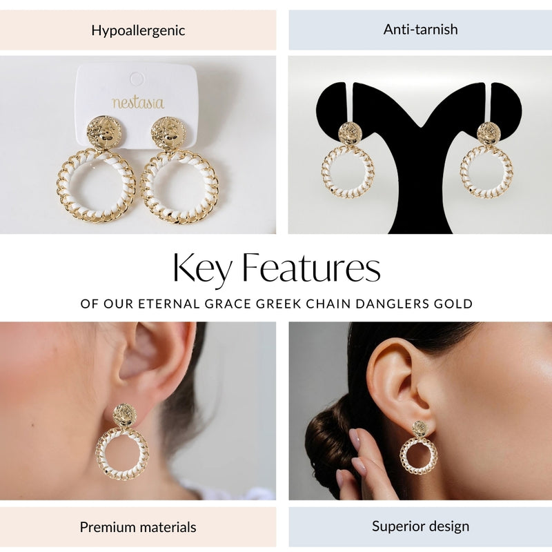 Eternal Grace Greek Chain Danglers Gold