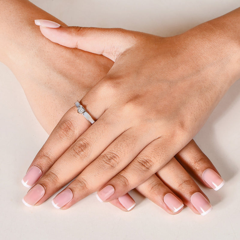 Eternal Spark Silver Heart Ring
