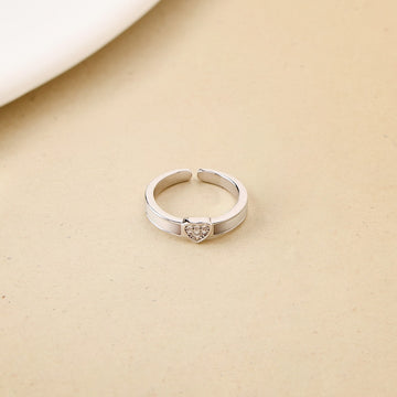Eternal Spark Silver Heart Ring