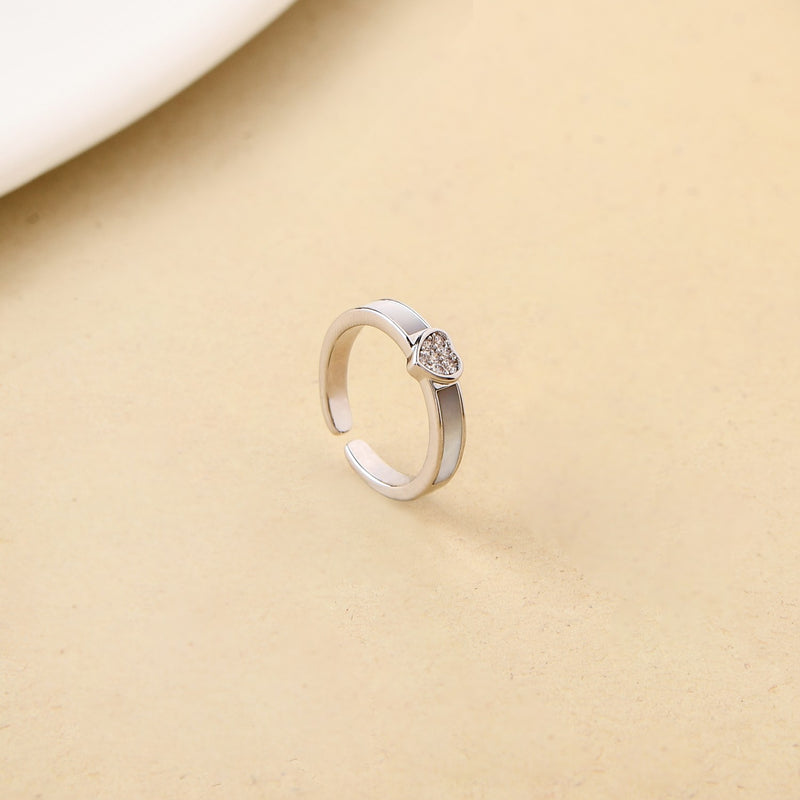 Eternal Spark Silver Heart Ring