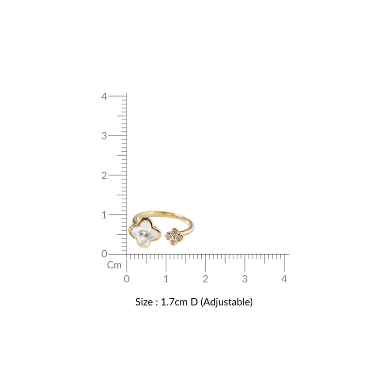 Ethereal Bloom Gold Bypass Ring