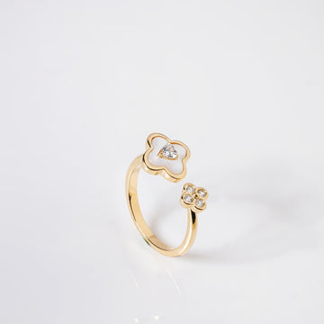 Ethereal Bloom Gold Bypass Ring