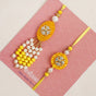 Ethereal Yellow Pearl Rakhi Lumba Gift Set