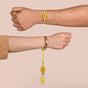 Ethereal Yellow Pearl Rakhi Lumba Gift Set