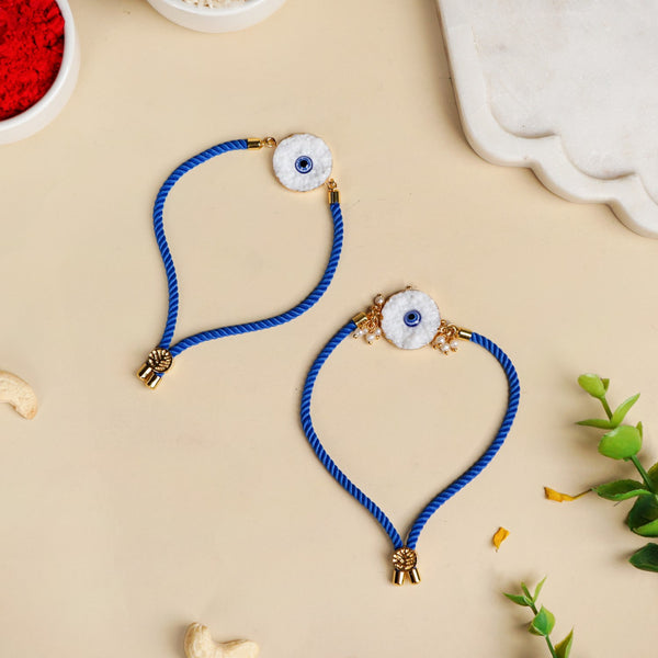 Evil Eye Adjustable Rakhi Bracelet Set