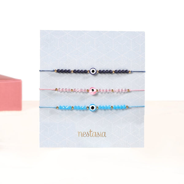 Evil Eye Beaded Bracelet Set Of 3