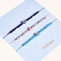 Evil Eye Beaded Bracelet Set Of 3