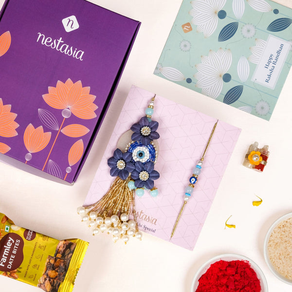 Evil Eye Rakhi Lumba Set For Bhai and Bhabhi