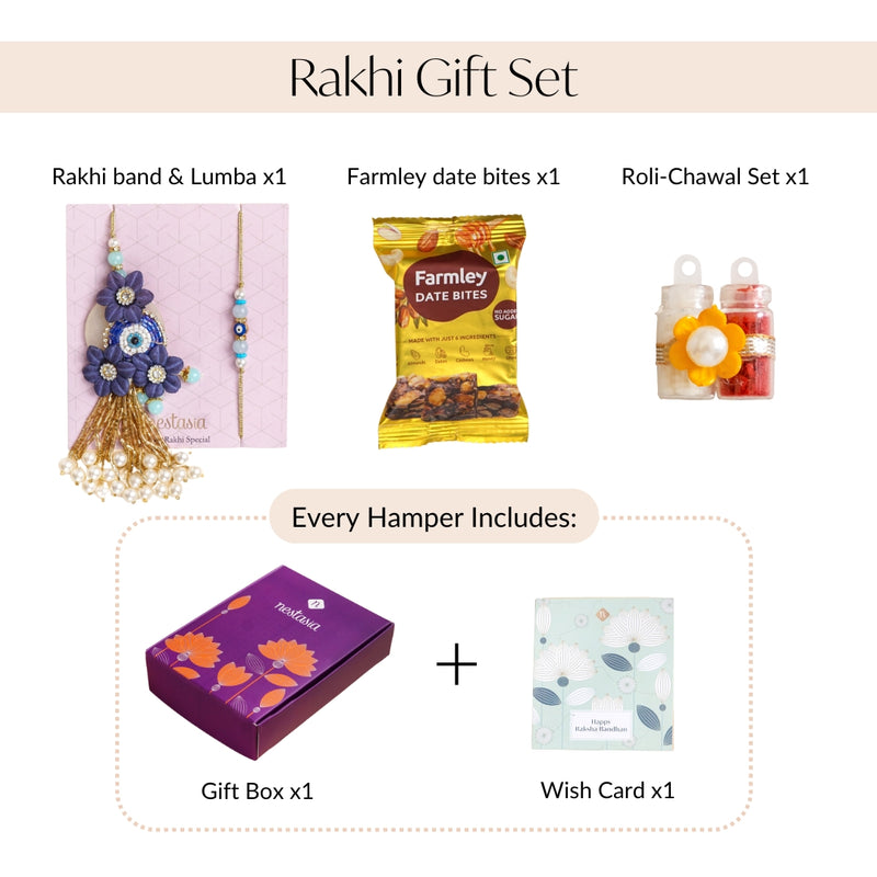 Evil Eye Rakhi Lumba Set For Bhai and Bhabhi