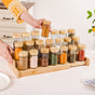 Extendable Wooden Kitchen Organiser Rack With Airtight Spice Jars Set Of 21