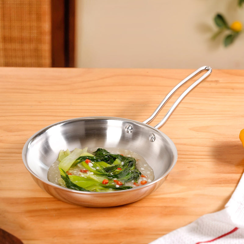 Extra Thick Tri Ply Stainless Steel Fry Pan 1500ml