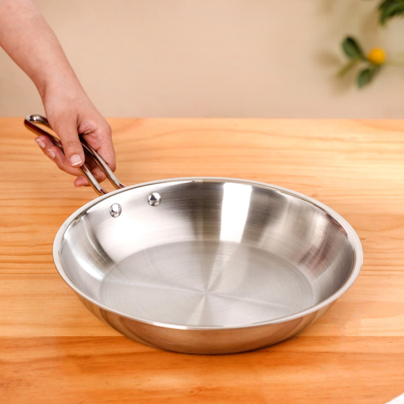 Extra Thick Tri Ply Stainless Steel Fry Pan 2000ml