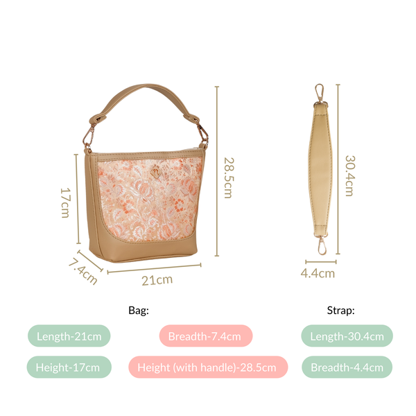 Eden Beige Bucket Handbag For Women