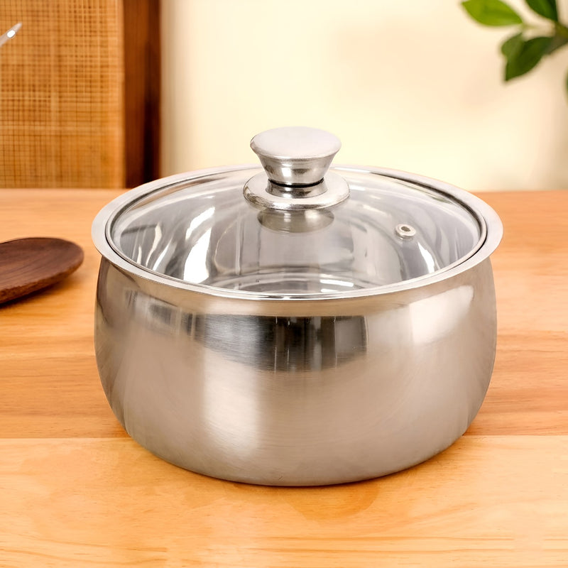 Stainless Steel Insulated Casserole With Glass Lid 2000ml