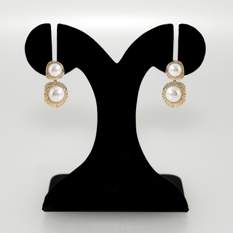 Faded Gold Pearl Danglers