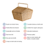 Farmhouse Eco Friendly Picnic Basket- Farmhouse Picnic Basket, Eco-Friendly Basket, Decorative Picnic Basket, Sustainable Basket, Eco Picnic Basket