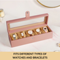 Faux Leather Watch Organiser Box Pink