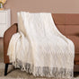 Feather Soft Throw Blanket Off White