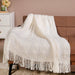 Feather Soft Throw Blanket Off White