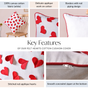 Felt Hearts Cotton Cushion Cover 40x40cm