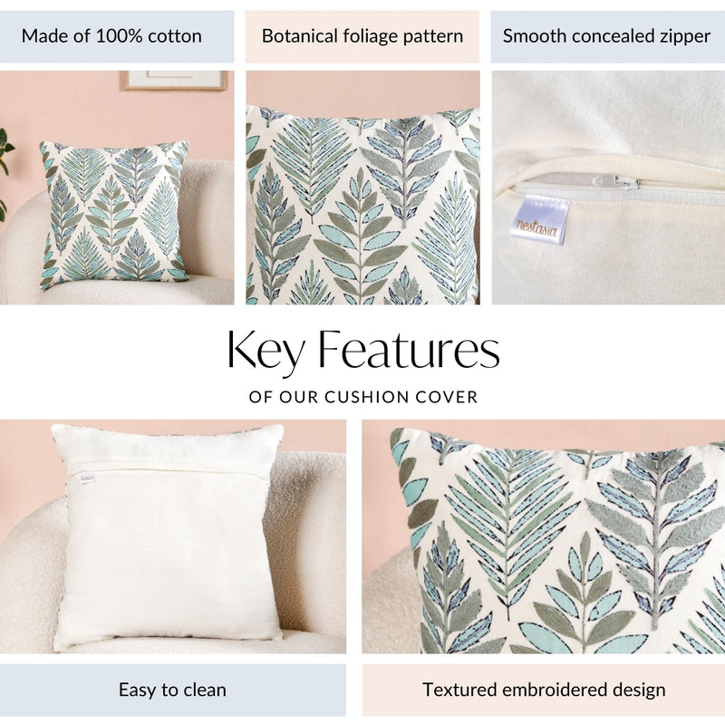 Fern Frond Cotton Cushion Cover 50x50cm