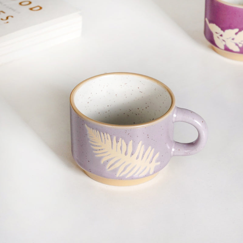 Fern Stackable Ceramic Cup Set Of 4 145ml