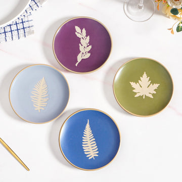 Fern Ceramic Dessert Plate Set Of 4 15cm