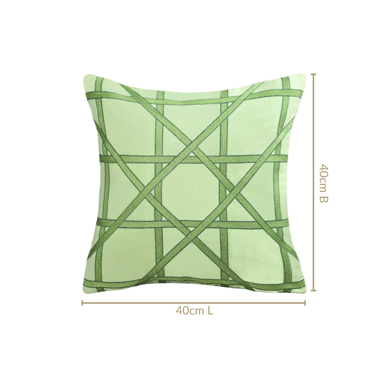 Fernline Pure Cotton Embroidered Cushion Cover 40x40cm