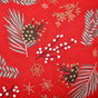 Festive Pine Leaves Bright Red Couch Cushion Cover 40x40cm