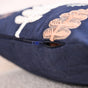 Festive Charm Dark Blue Embroidered Cushion Cover