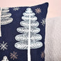 Festive Charm Dark Blue Embroidered Cushion Cover