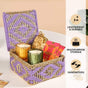 Festive Handcrafted Hamper Basket Gold And Purple