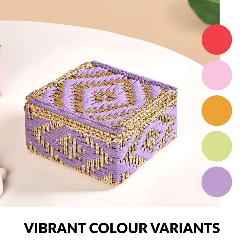 Festive Handcrafted Hamper Basket Gold And Purple