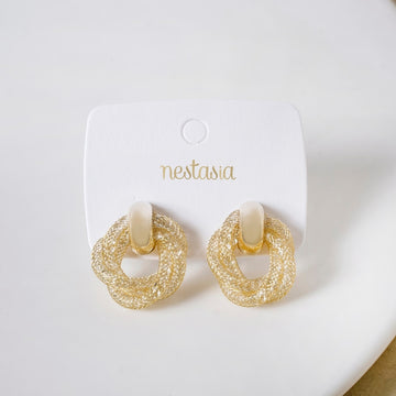 Fine Weave Chic Gold Knotted Earrings