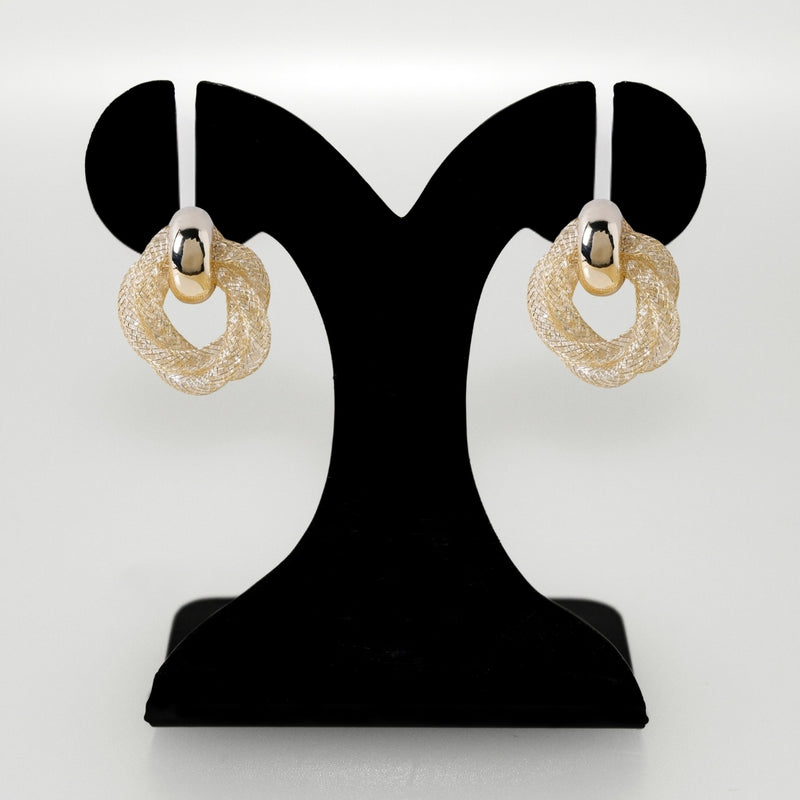 Fine Weave Chic Gold Knotted Earrings