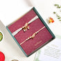Peach Bird Rakhi And Lumba Bracelet Gift Set