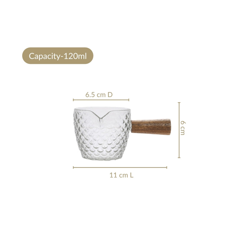 Glass Syrup Bowl With Handle 120ml Set Of 2