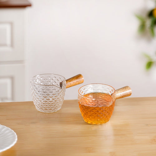 Glass Syrup Bowl With Handle 120ml Set Of 2