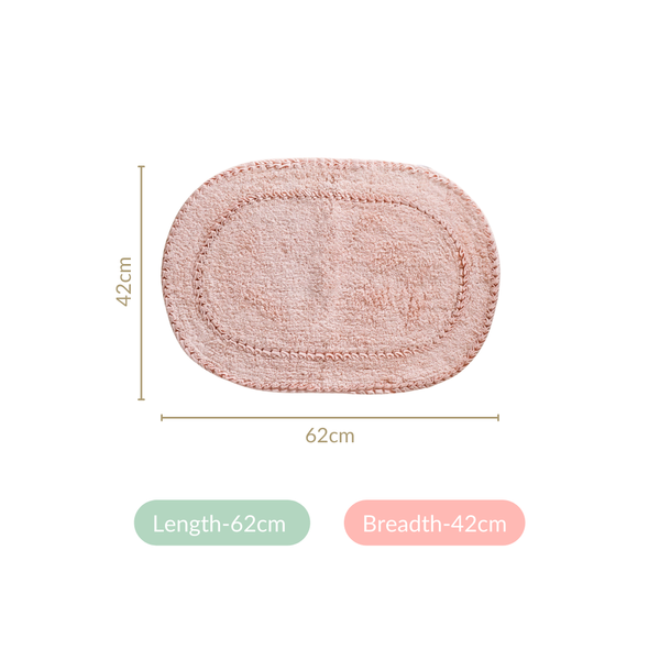 Ultra Soft Cotton Door Mat Baby Pink Set Of 2 24x16 Inch