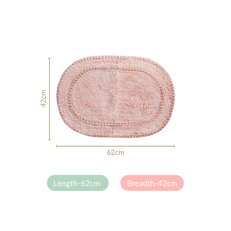 Ultra Soft Cotton Door Mat Baby Pink Set Of 2 24x16 Inch